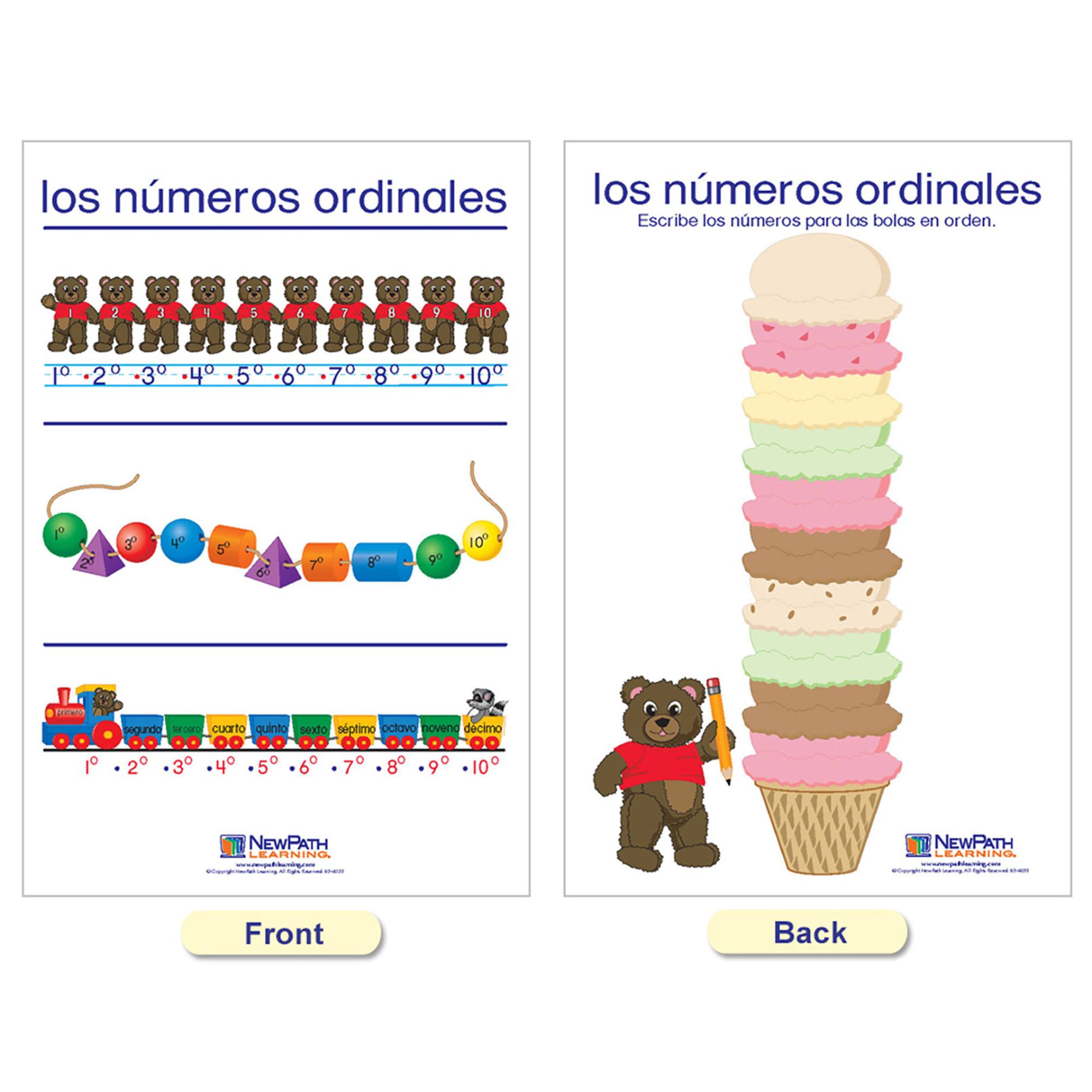 NewPath Learning® 12" x 18" Number Sense Bulletin Board Charts Set, Spanish Edition